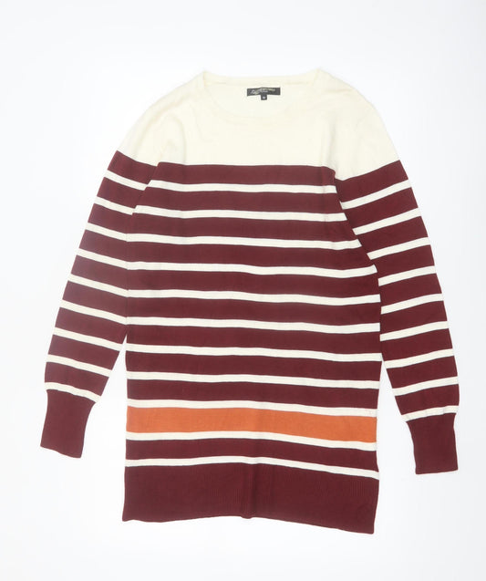 La Fonte Womens Multicoloured Striped Cotton Pullover Jumper Size 20