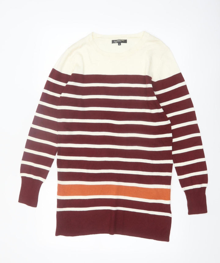 La Fonte Womens Multicoloured Striped Cotton Pullover Jumper Size 20