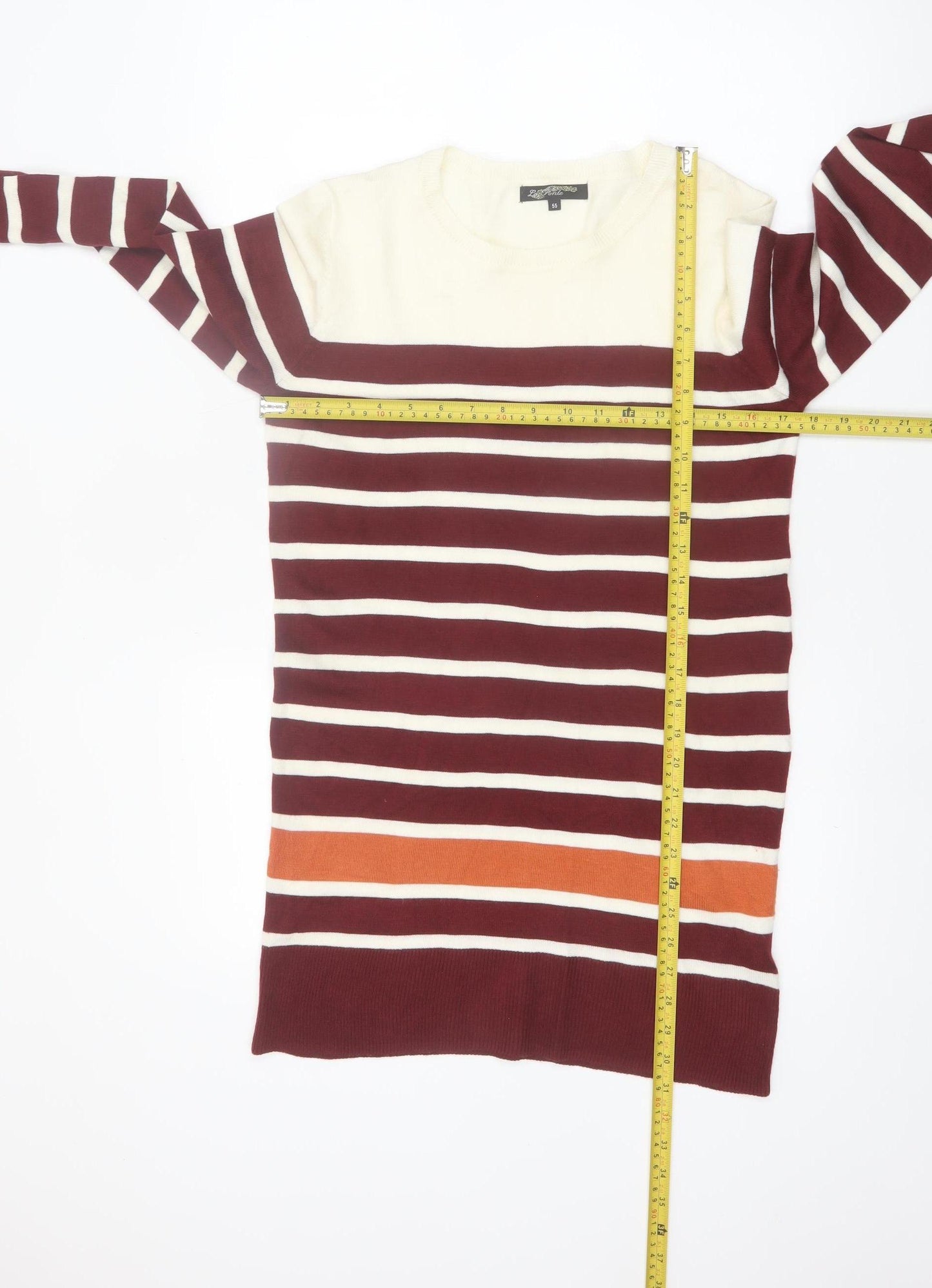 La Fonte Womens Multicoloured Striped Cotton Pullover Jumper Size 20