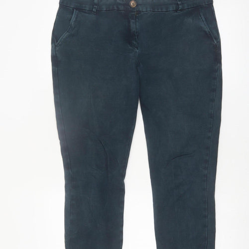 White Stuff Women's Blue Chino Trousers Size 14 Regular
