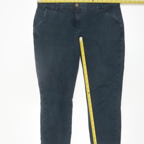 White Stuff Women's Blue Chino Trousers Size 14 Regular