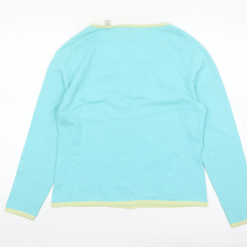 Lord & Taylor Women Aqua Cardigan M Long Sleeve V-Neck Knit