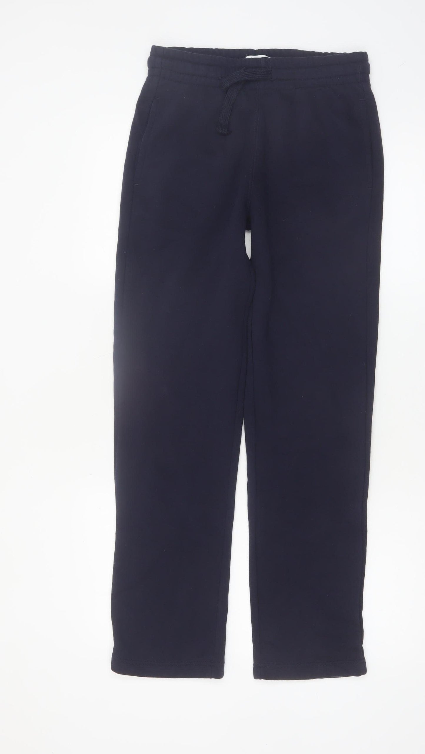EASY Men Black Small Fleece Sweatpants Regular Fit Casual Trousers