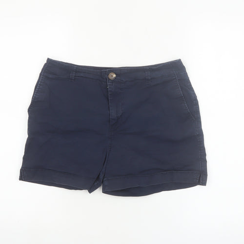 H&M Women’s Blue Chino Shorts Size 10 Cotton Blend Casual