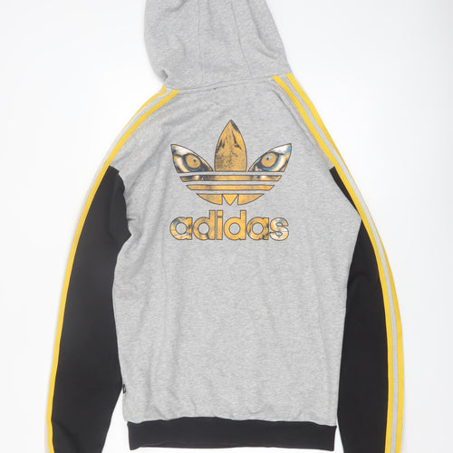 Adidas Women’s Grey Black Hoodie Rita Ora Medium Graphic Stars Pullover
