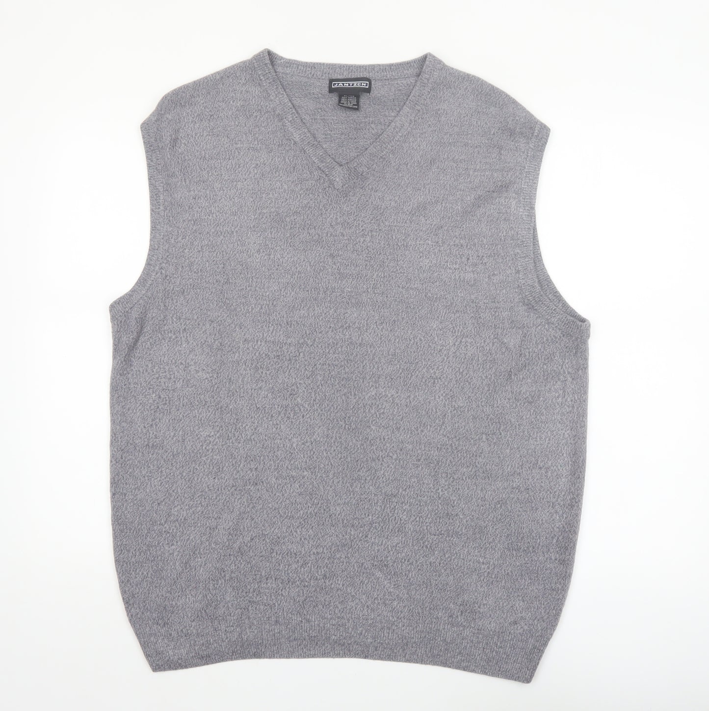 Jantzen Mens Grey Acrylic Knit V-Neck Sleeveless Vest XL
