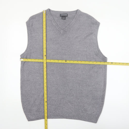 Jantzen Mens Grey Acrylic Knit V-Neck Sleeveless Vest XL