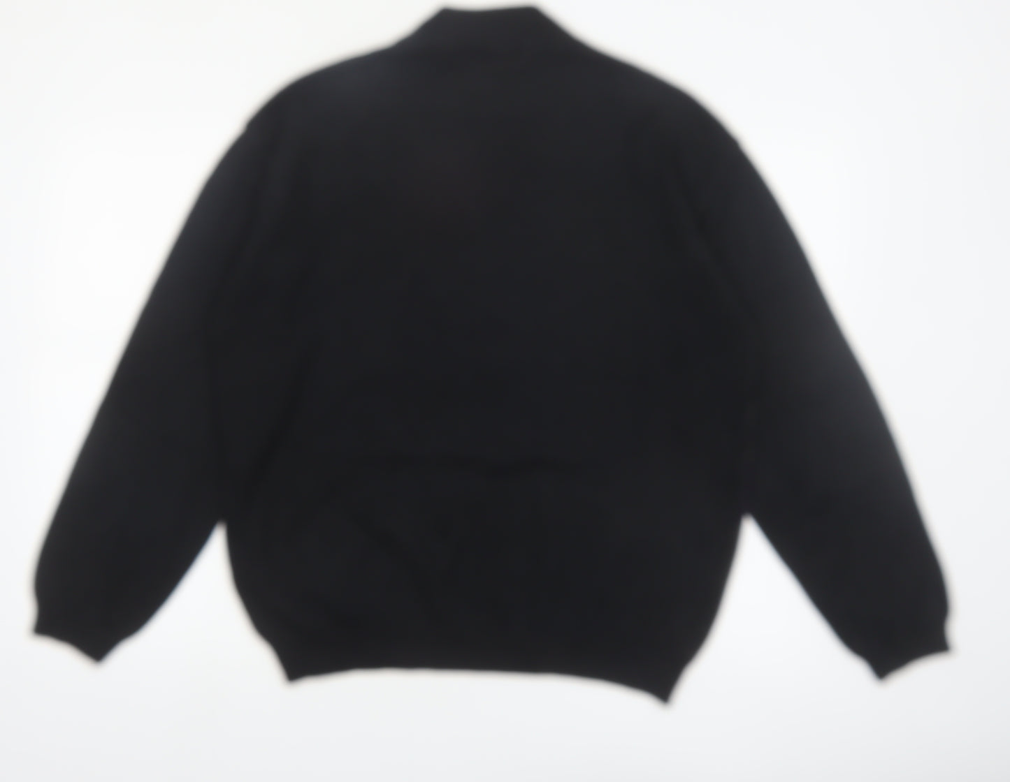 Axcess Men Black Grey Check Acrylic Cotton Crew Neck Jumper L