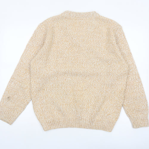 New Look Italy Men's Beige Argyle Wool Blend V-Neck Jumper M