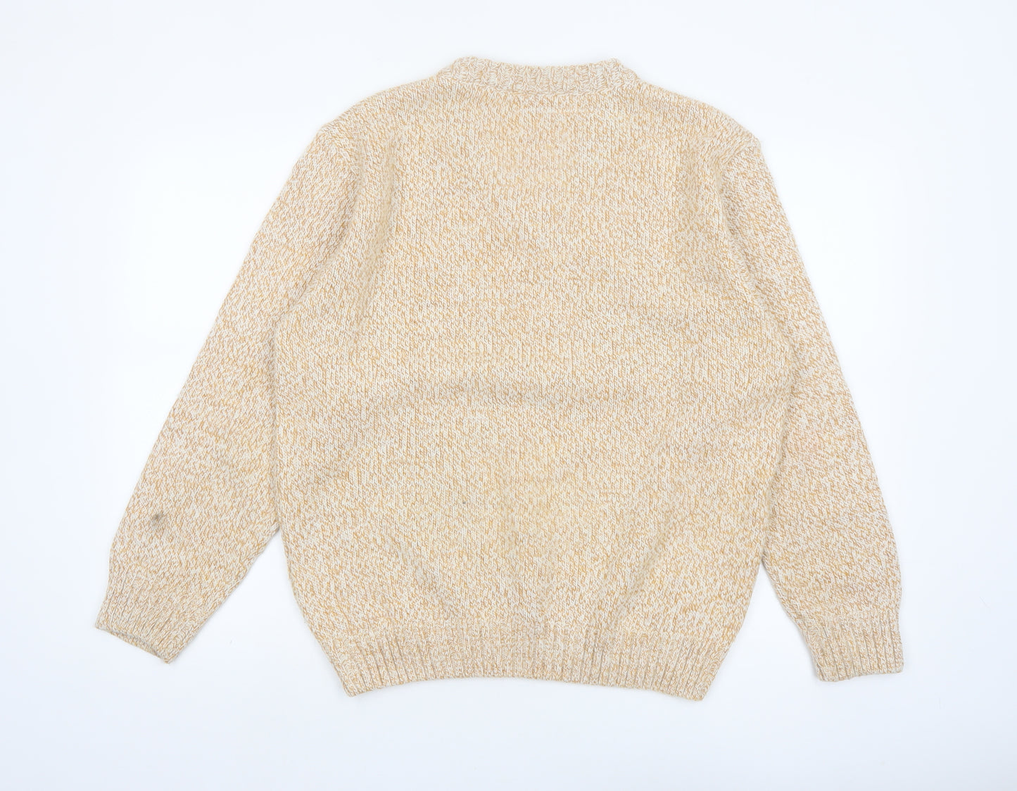New Look Italy Men's Beige Argyle Wool Blend V-Neck Jumper M