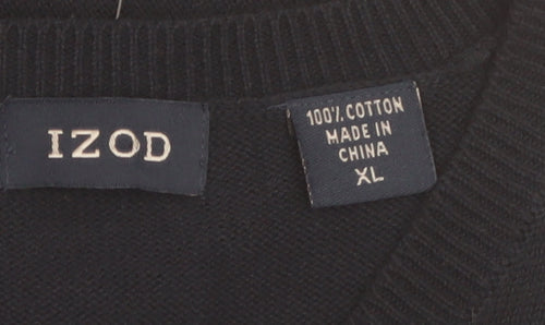 IZOD Men’s Blue Argyle V-Neck Cotton Golf Sweater Vest XL