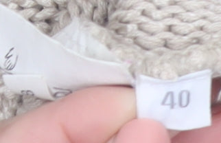 Malina Wong Womens Beige Geometric Knit Jumper Size 12