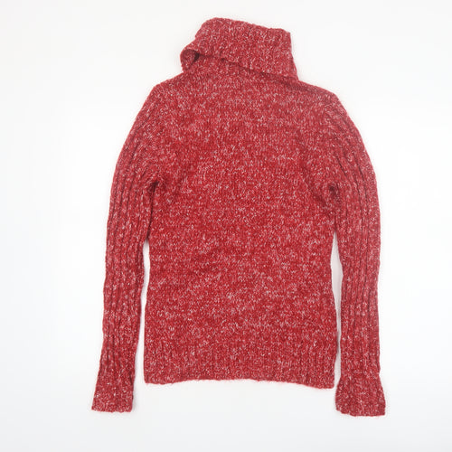Denver Hayes Women's Red Roll Neck Chunky Knit Jumper Size S