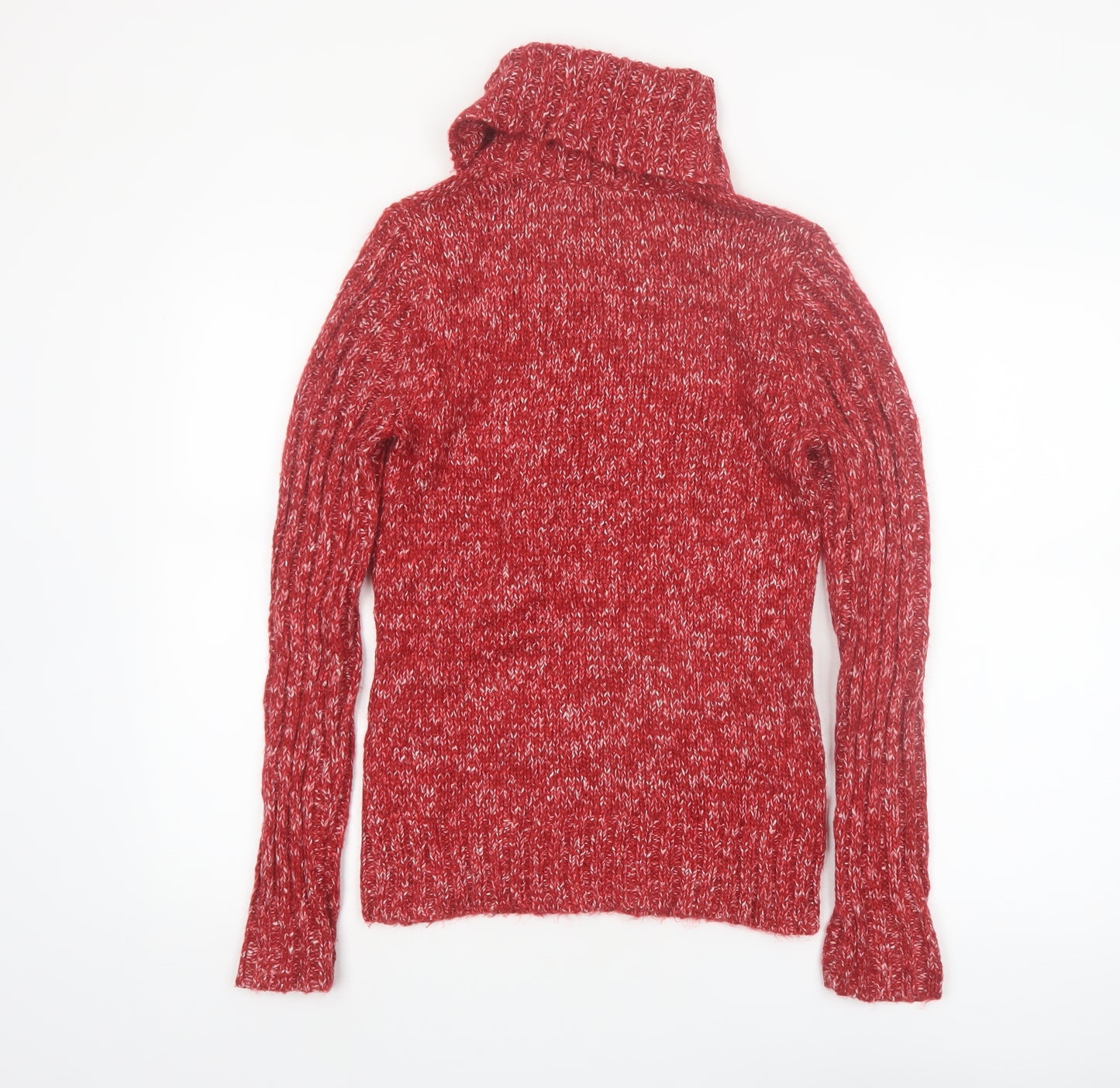 Denver Hayes Women's Red Roll Neck Chunky Knit Jumper Size S