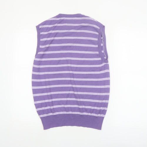 P.Life Men's Purple Striped V-Neck Sleeveless Knit Vest M