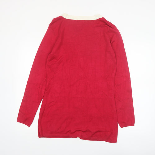 Chadwick's Women's Red V-Neck Long Sleeve Cardigan Size L