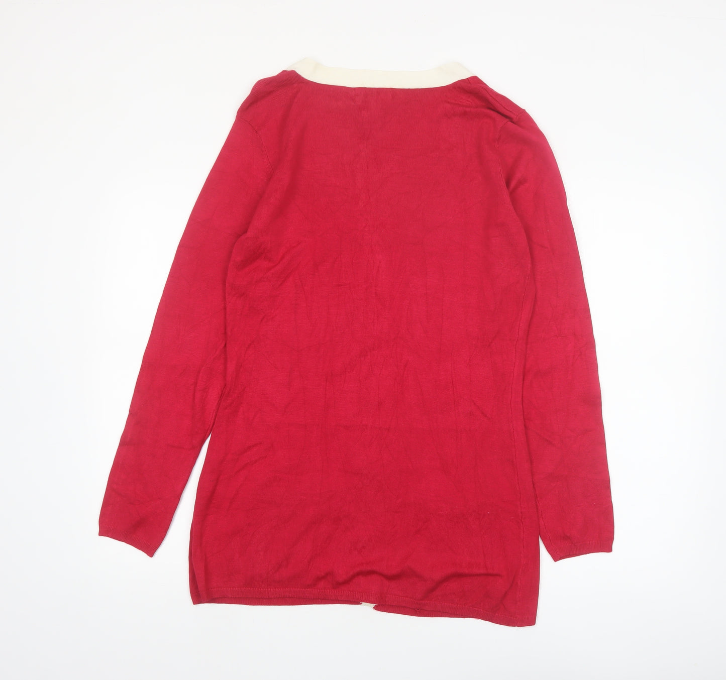 Chadwick's Women's Red V-Neck Long Sleeve Cardigan Size L