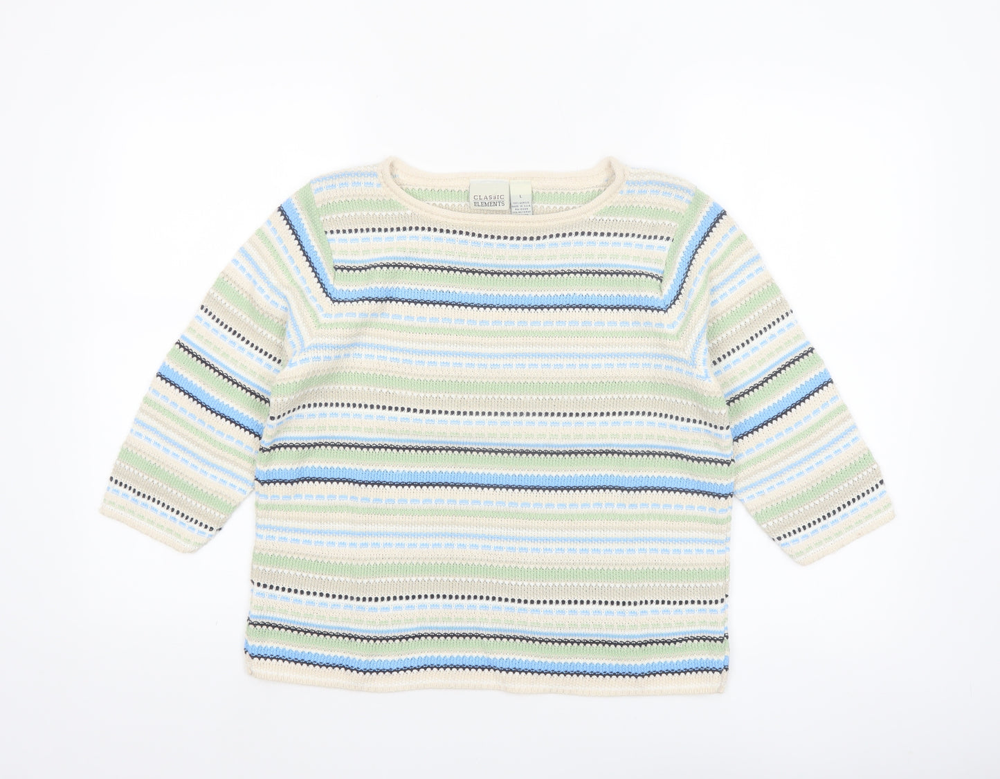 Classic Elements Women's Multicoloured L Knit Pullover Jumper