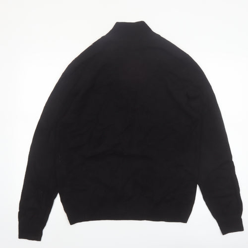 Tricots St Raphael Men’s Black Argyle 1/2 Zip High Neck Jumper Size L