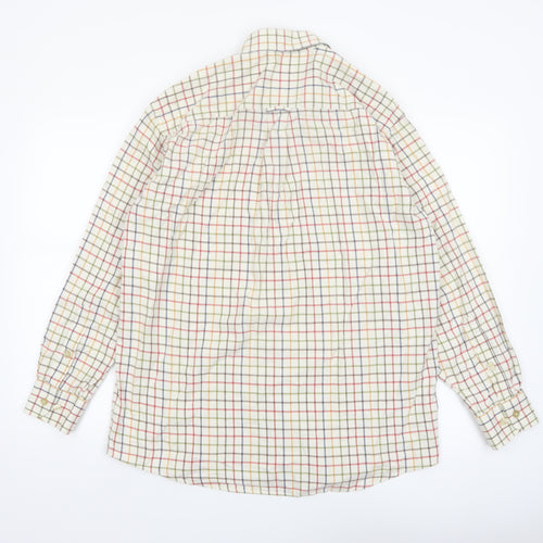 Orvis Men's Multicoloured Check Cotton Button-Up Long Sleeve Shirt M