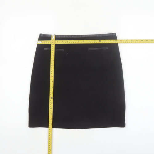Marks and Spencer Women's Black Size 8 Wool Blend Pencil Skirt