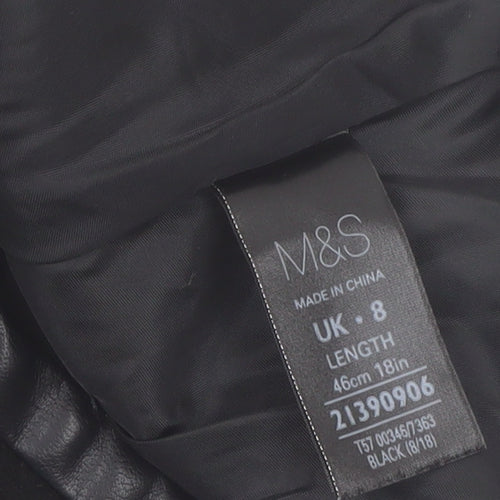 Marks and Spencer Women's Black Size 8 Wool Blend Pencil Skirt