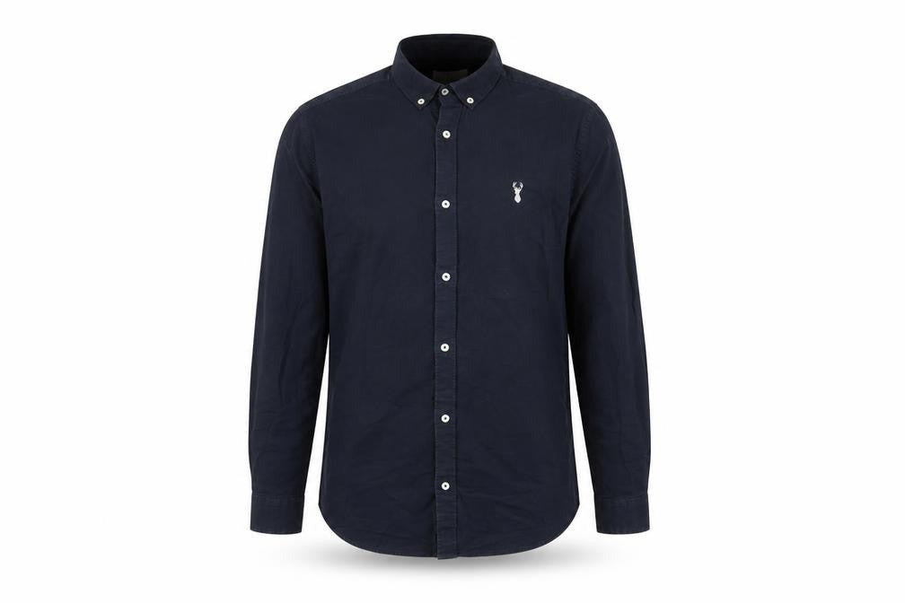 Front view of Next Men's Blue Slim Fit Long Sleeve Button-Up Shirt M