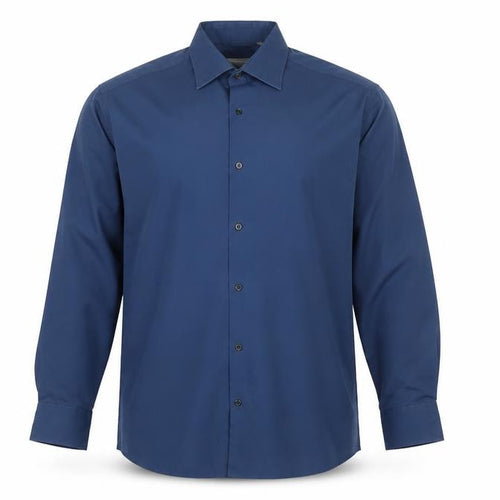 Jack Reid Mens Blue 16.5in Regular Fit Long Sleeve Button-Up Shirt