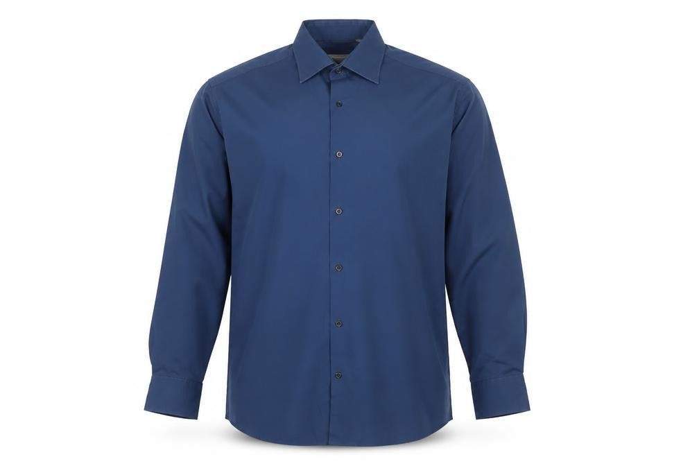 Jack Reid Mens Blue 16.5in Regular Fit Long Sleeve Button-Up Shirt