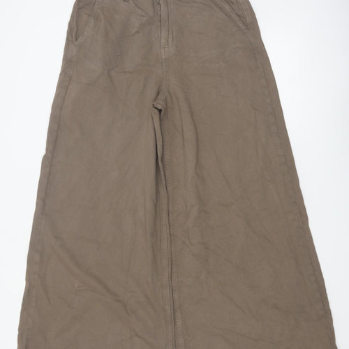 Marks and Spencer Women’s Brown Wide-Leg Regular Fit Jeans Size 12