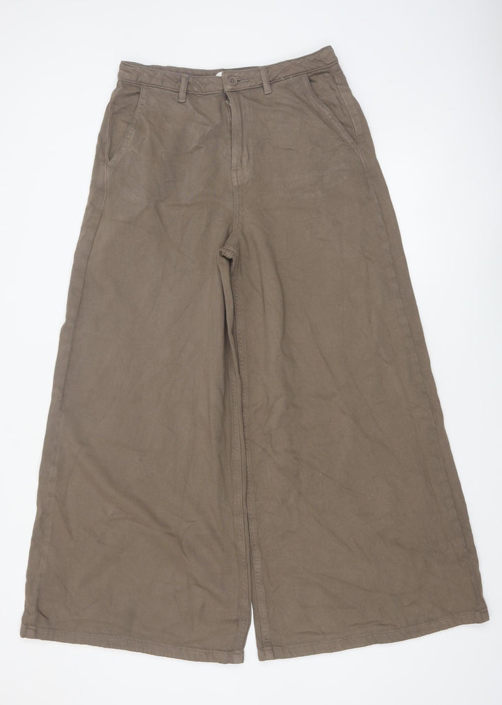 Marks and Spencer Women’s Brown Wide-Leg Regular Fit Jeans Size 12