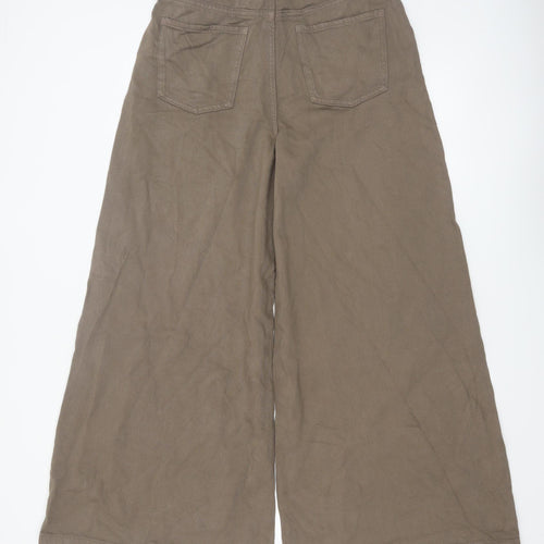 Marks and Spencer Women’s Brown Wide-Leg Regular Fit Jeans Size 12
