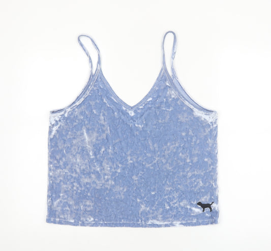 PINK Women’s Blue Velvet Camisole Tank Top L