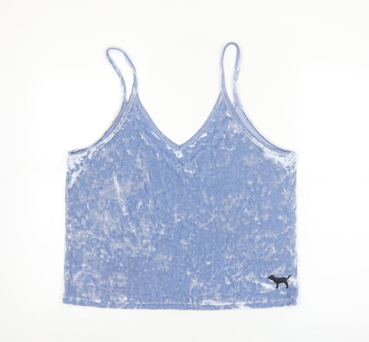 PINK Women’s Blue Velvet Camisole Tank Top L