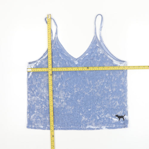 PINK Women’s Blue Velvet Camisole Tank Top L