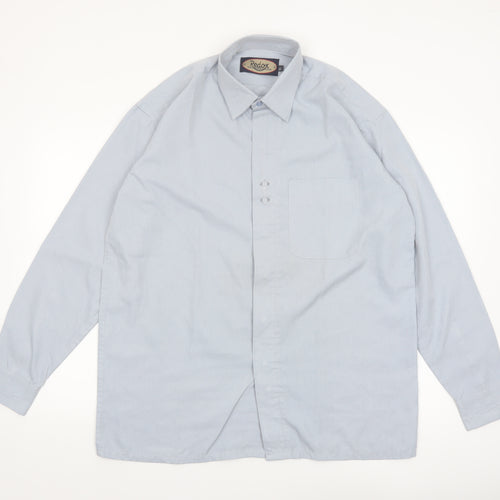 Redox Men's Blue XL Long Sleeve Button-Up Cotton Shirt