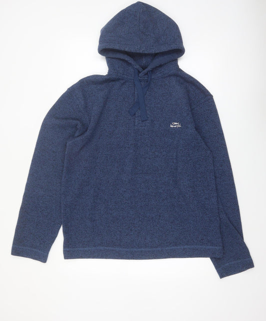 Weird Fish Men's Blue Pullover Fleece Hoodie M Regular Fit