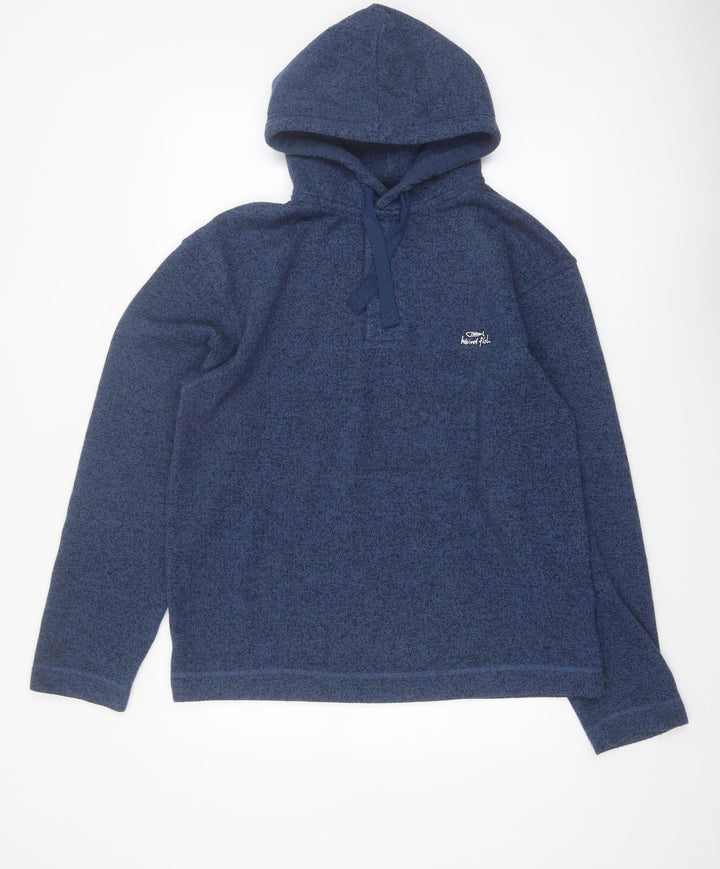 Weird Fish Men's Blue Pullover Fleece Hoodie M Regular Fit