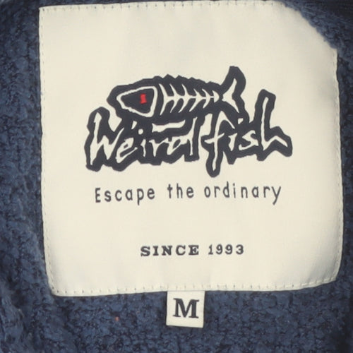 Weird Fish Men's Blue Pullover Fleece Hoodie M Regular Fit