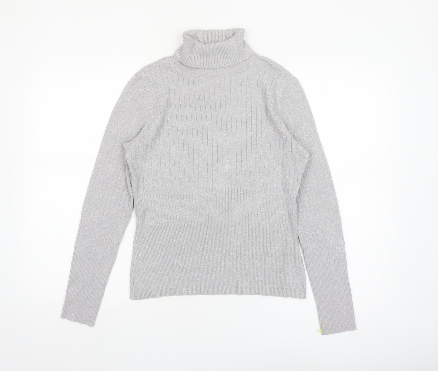 Worthington Womens Grey Roll Neck Knit Jumper Size L