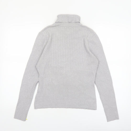 Worthington Womens Grey Roll Neck Knit Jumper Size L