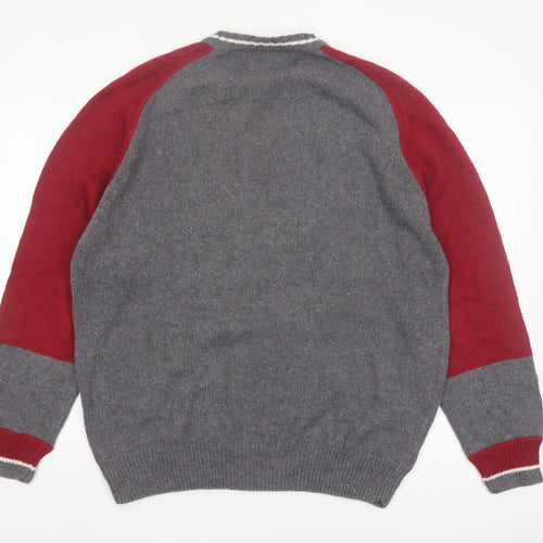 Roundtree & Yorke Men's Grey Pullover Jumper Size L Crew Neck Knit