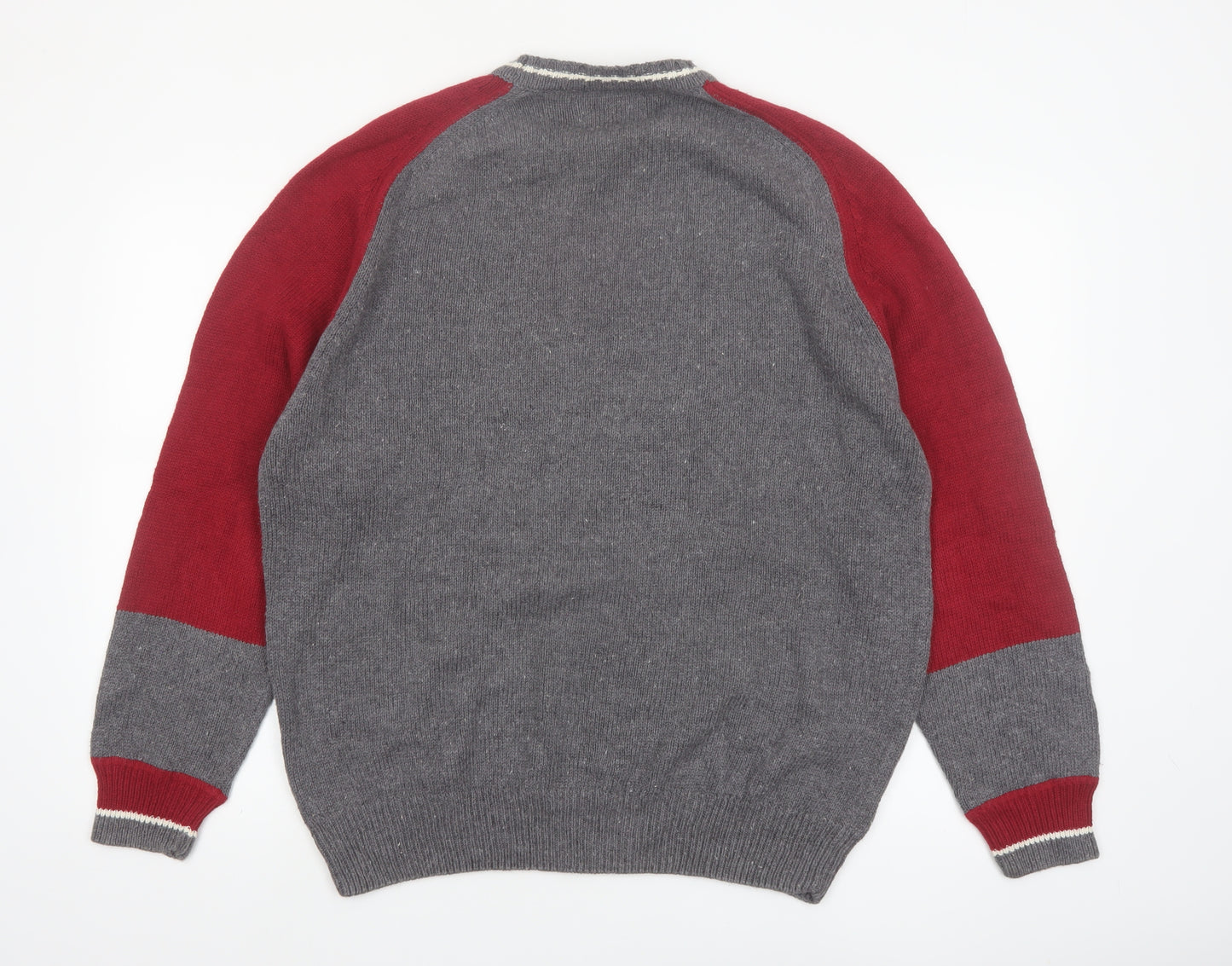 Roundtree & Yorke Men's Grey Pullover Jumper Size L Crew Neck Knit