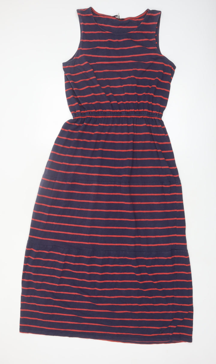Joules Women Blue Striped Tank Dress Size 12 Cotton Blend