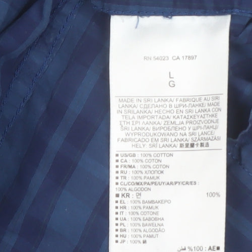 Banana Republic Men's Blue Check Slim Fit Long Sleeve Shirt L