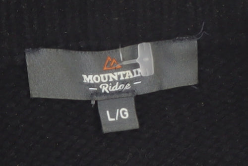 Mountain Ridge Men's Grey Fair Isle 1/4 Zip Knit Jumper L