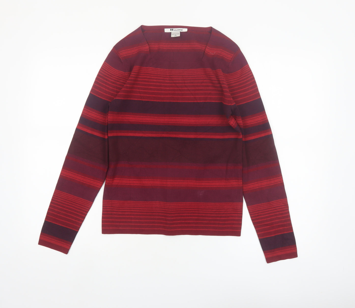 Nygard Collection Women Red Striped Silk Blend Jumper Size S 6-8