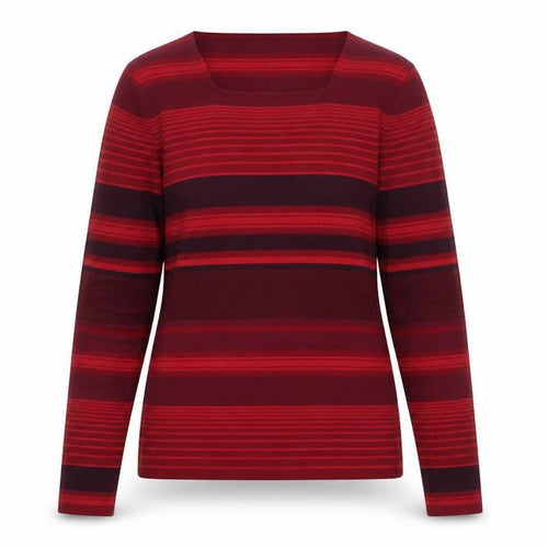 Nygard Collection Women Red Striped Silk Blend Jumper Size S 6-8
