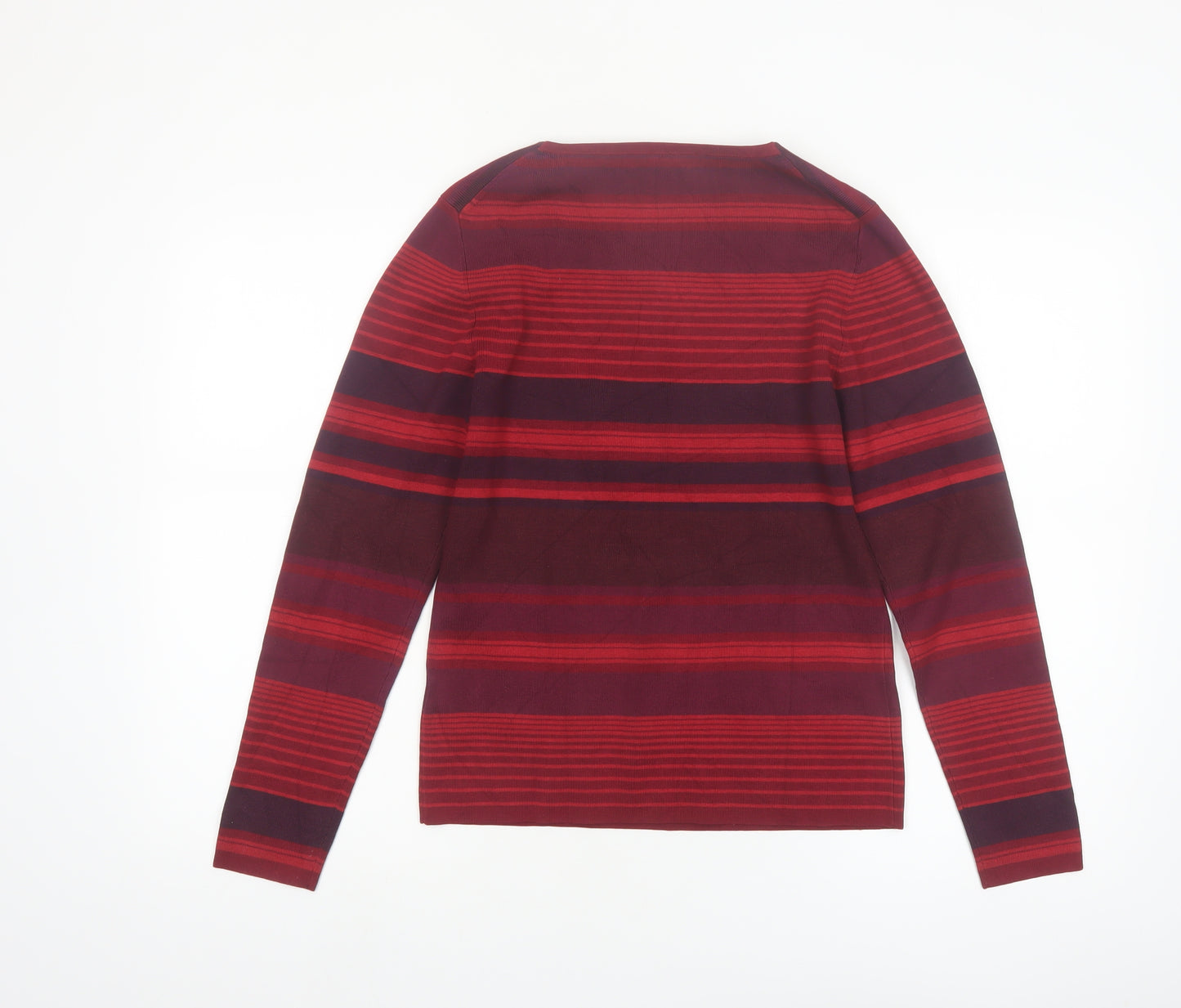 Nygard Collection Women Red Striped Silk Blend Jumper Size S 6-8