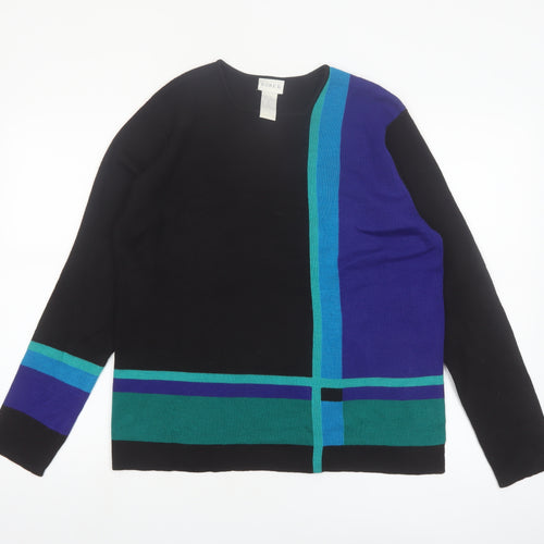 Koret Women’s Black Geometric Wool Blend Pullover Jumper M